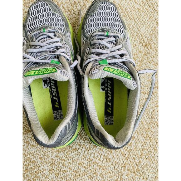 Brooks Womens Ghost 4 Evolution Athletic Shoes Silver Green Mesh Running 6.5 - Picture 7 of 10